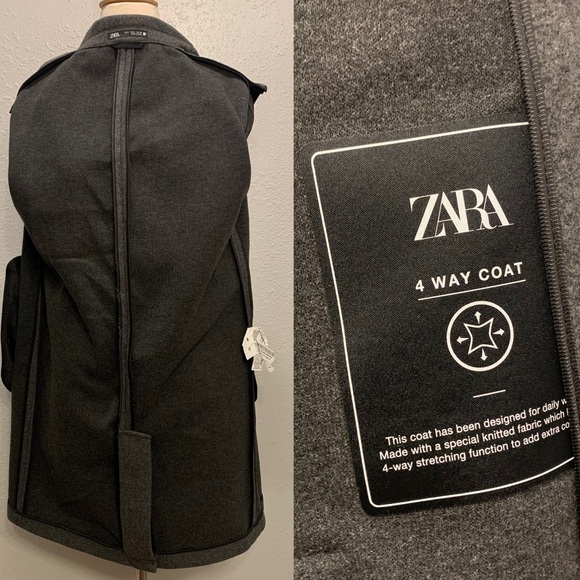 ZARA Gray Trench Coat - Picture 4 of 7